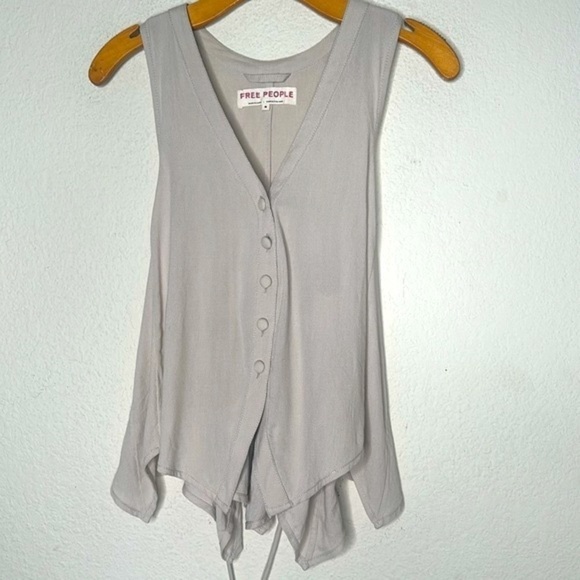 NWOT Free People Sheena Vest in Beige Size Medium - Picture 3 of 16